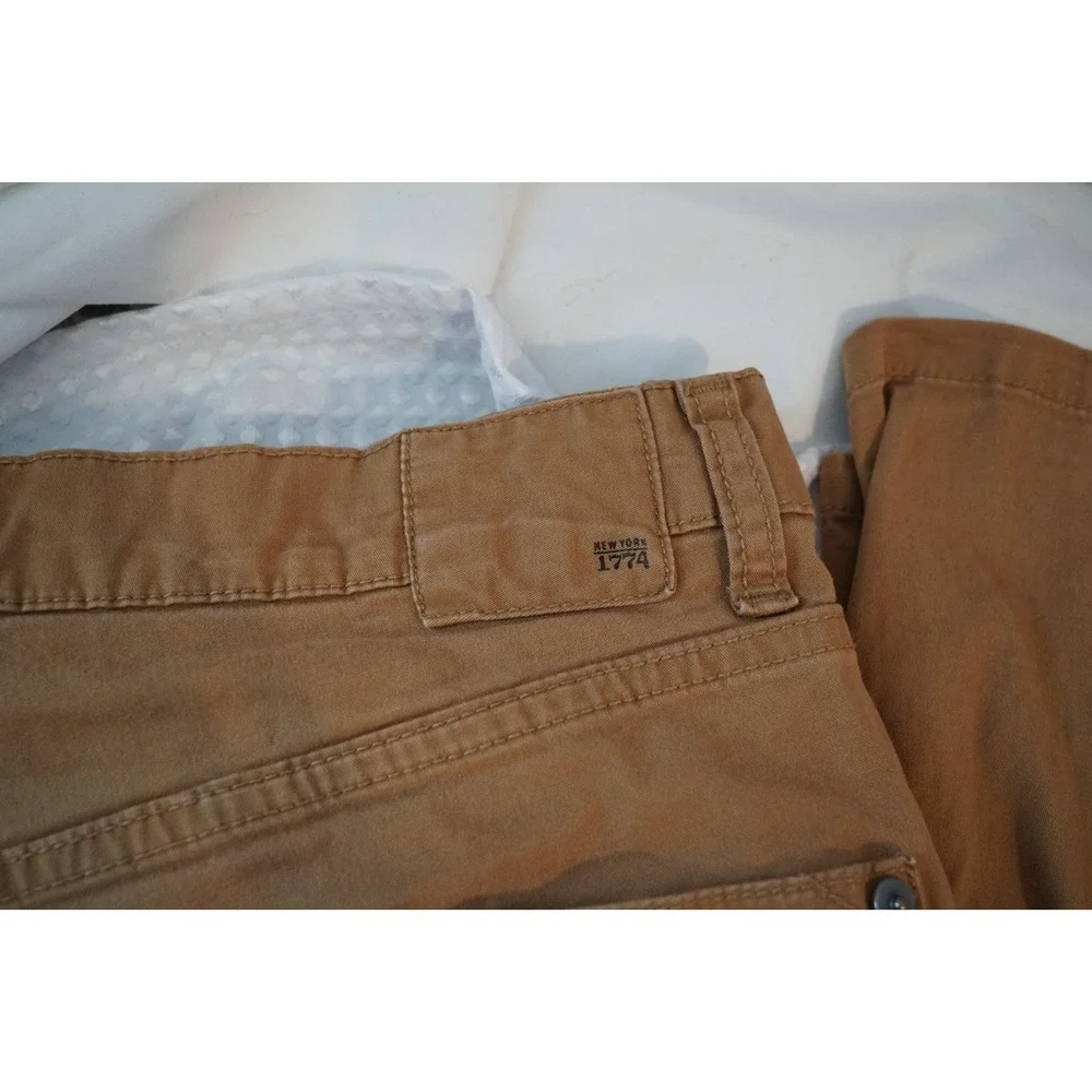 COLOURS Alexander Julian Mens Khaki Straight Leg Jeans 34x32 Denim Stretch